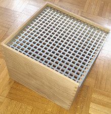 Holzkasten Holz Kiste Holz Box Aufbewahrung + Edelstahl Schiebe Deckel gut