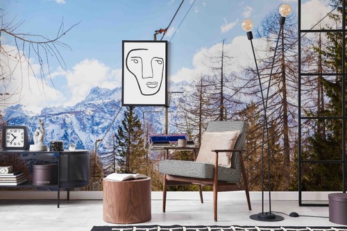 Schnee berg wald - 3d, seilbahn