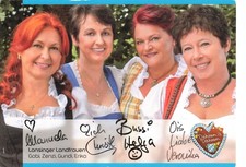 Lansinger Landfrauen, Originalautogramm, alte Autogrammkarte, "Dahoam is Dahoam"