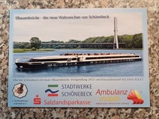 AK Schönebeck Elbauenbrücke Kreuzfahrtschiff MS Sans Souci Ansichtskarte ungel.