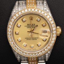 Rolex Datejust 26mm Vereist Aus Zwei Ton Champagner Zifferblatt Diamant Uhr,