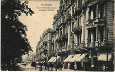 CPA AK Wiesbaden Wilhelmstrasse m. Hotel Cacilie GERMANY (1120482)