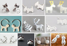 12 Paar Ohrringe Hund Katze Pfote Feder 925 Silber oder versilbert