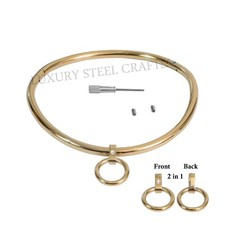 8mm Goldener Damen Edelstahl Halsreif gebogener der O abschließbar