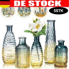 5 Mini Glasvasen Deko Blumen
