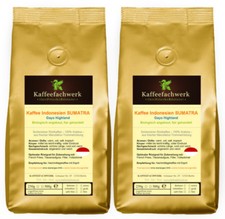 Sumatra Kaffee aus Bio Anbau 2x500g, frisch gerösteter Kaffee gemahlen o. Bohnen