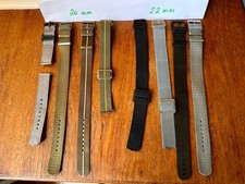 8 (acht) x Uhrarmband / 20 mm + 22 mm NATO neu & neuwertig 