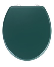 WENKO WC Sitz MDF Toilettensitz Klobrille Oval Edelstahl Befestigung Dunkelgrün