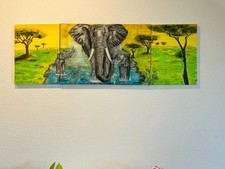 120x40cm Elefantenbild Acryl