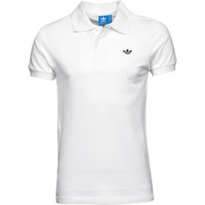 Adidas Originals Herren Polo Shirt Pique Hemd Trefoil Logo Retro Slim Fit weiß