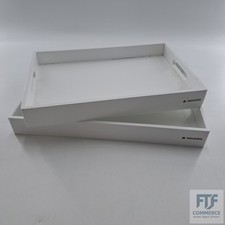 Navaris Serviertablett Tablett aus Bambus - 3x Servierplatte - Unvollständig -