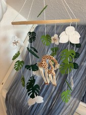 Baby Mobile Dschungel Giraffen Handmade Filz 