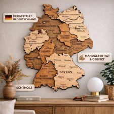 Holz karte von deutschland - 3d,