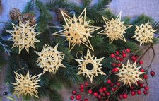 Strohsterne Set 1 Handarbeit Baumschmuck Sterne Advent Weihnachten Dekoration