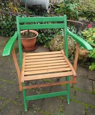 Gartenstuhl Balkonstuhl Klappstuhl DDR Holz Lehne DDR Regiestuhl farbig /2