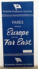 North German Lloyd 1964 - Fares between EUROPE and the FAR EAST