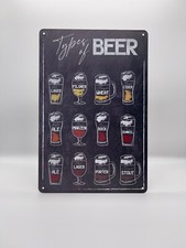 Blechschild Biersorten 20x30cm