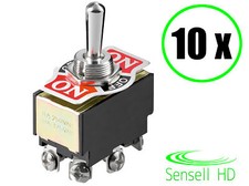 Sensell 10 Kippschalter Umschalter Polwendeschalter Rastend Ein-Aus-Ein 2 polig 