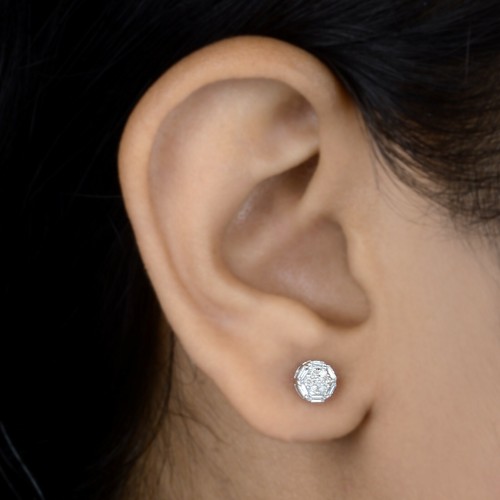 Echte diamant ohrstecker - diamant, 0,22