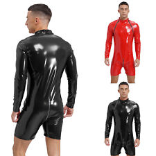 DE Herren Ringer Singlet Einfarbig Overall Nachtwäsche Catsuit Lingerie Bodysuit