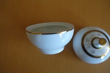 Vohenstrauß Johann Seltmann Porzellan Zuckerdose  Goldrand Blumendekor Ø 10 cm