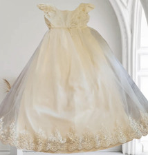Kommunionskleid Gr. 152 154 Kleid Kommunion Konfirmation Creme Farbe Tüll Spitze