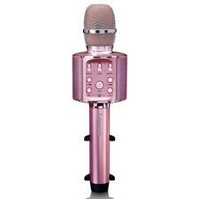 Lenco BMC-090PK - Karaoke Mikrofon mit Bluetooth -Lichteffekte - USB/SD - Rosa