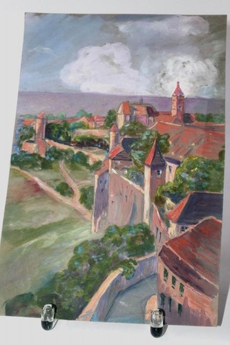 Original tempera stadtmauer - original-tempera, "stadtmauer