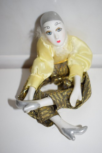 Clown sitzend figur keramik - clown,