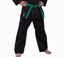 BAY® Basic Hose schwarz Baumwolle Elastikbund Kampfsport Karate Kung Fu Budo TKD