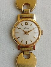Alpina Damenuhr Swiss Made Gold Farbenes Armbanduhr Mechanische Handaufzug P12.