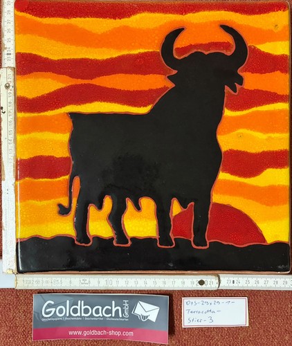 Kachelbild abendrot stier - kachelbild,