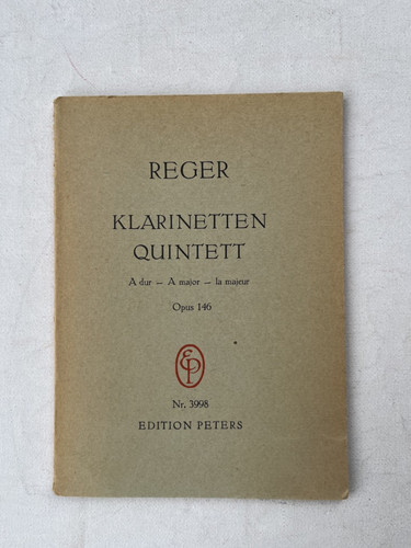 Noten reger klarinetten - noten.,