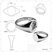 Damen 'Ihre Familie Crest Signet Ringe 925 Silber UK Punziert Massiv Sterling