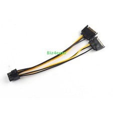 Dual 15Pin SATA auf PCIe 8Pin(6+2) Grafikkarte Netzkabel Adapter Strom Anschluss