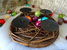 Adventskranz Teller Weide Ø 30 cm  zum selber dekorieren Weidenkranz