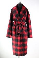 Primark rot-schwarz-karierter Mantel Gr.34/XS Polyester Polyacryl Top Zustand