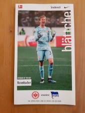 EINTRACHT FRANKFURT vs. HERTHA BSC BERLIN - Blättche - Programm vom 06.12.2019