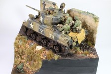 Diorama WW2 Sherman M4A3 US