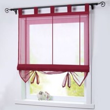 Raffrollo mit Schlaufen Raffgardinen Weiß Küche Gardinen Modern Fenstergardine