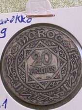 Münzen Marokko 20 Francs 1352 Silber Nr.39 Erh.siehe Foto 