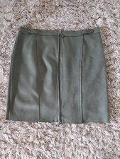 RICK CARDONA Damen Rock Designer-Velourslederimitat- Rock -  khaki - GR  44 NEU