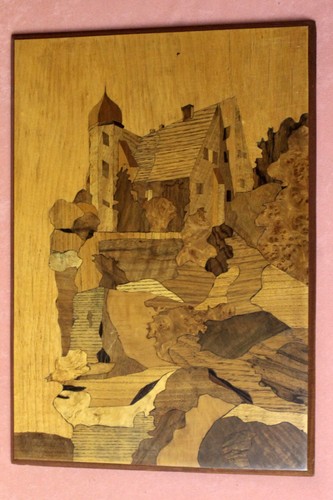 Holz intarsie burg - intarsie, „burg“