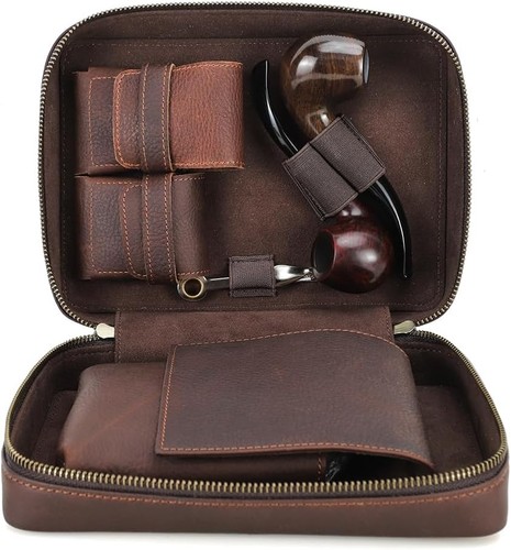 Tabakpfeife tasche lederetui - tabakpfeife,