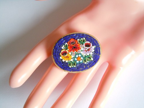 Brosche millefiori mikromosaik - millefiori,