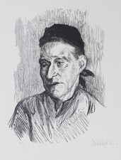 Max Liebermann, Bäuerin, Original Holzschnitt, nummeriert, signiert, 1911