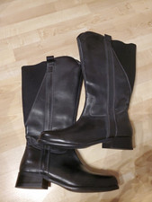 Sheego Stiefel Leder Weitschaftstiefel  XXL Gr.40  schwarz NEU