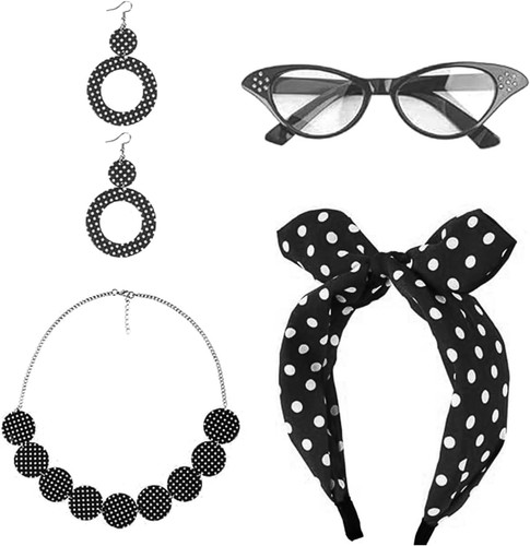 4tlg rockabilly accessoires - 4tlg,