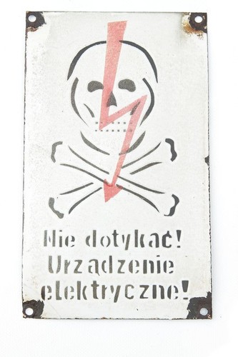 Altes emailleschild vorsicht - altes, emailleschild,vorsicht