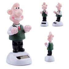 Wallace & Gromit Wackelfigur Solarfigur Wackelkopffigur tanzt, Solar, Deko 